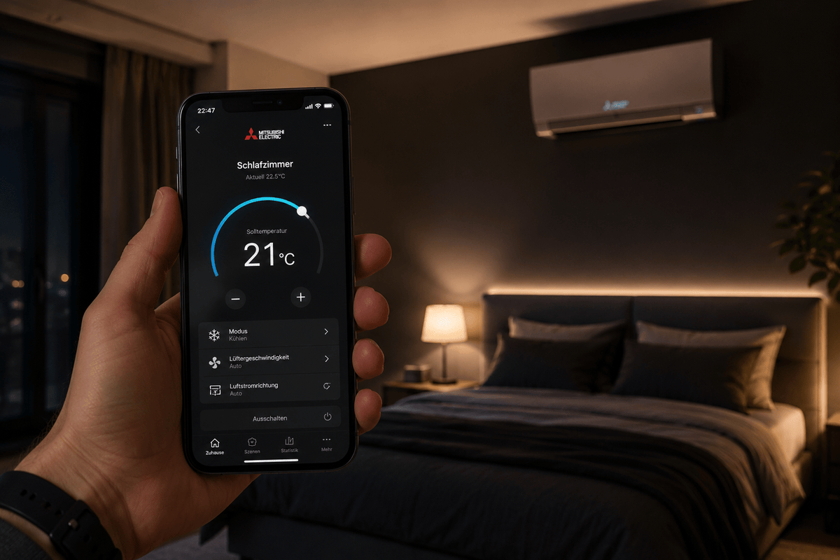 Klimaanlage im Schlafzimmer: Flüsterleiser Betrieb & moderne Smart-Home-Steuerung - Ingo Brunken GmbH